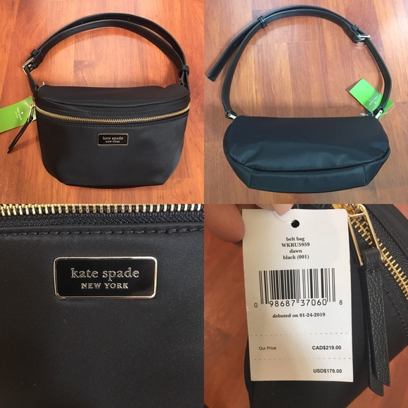 🎁 NWT Kate Spade Black Dawn Belt Bag Fanny Pack - Picture 3 of 8